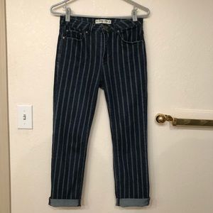 Striped Dark Blue Jeans